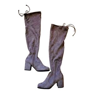 Toetos by dream pairs vegan suede taupe‎ tall boots size 6.5